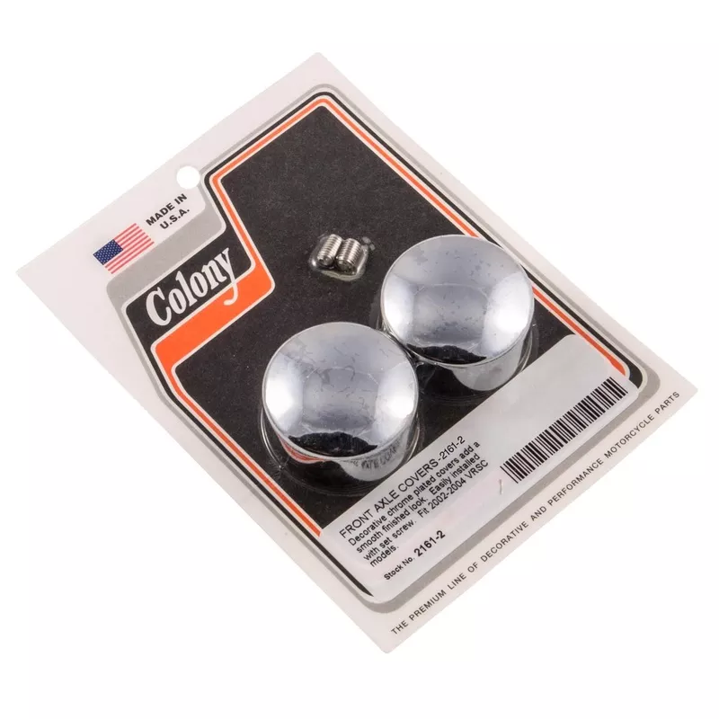 #2161-2 Front Axle Covers 2002-2004 Harley-Davidson VRSC – Chrome Plated