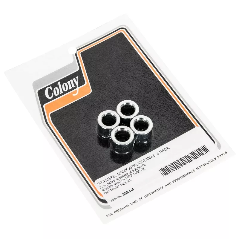 #3694-4 Rear Fender Support Spacers 1972-1986 Harley-Davidson FX – Zinc Plated