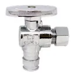 90 deg Angle Supply Stop 3/8 COMP X 1/2 PEX CP ANGLE STOP