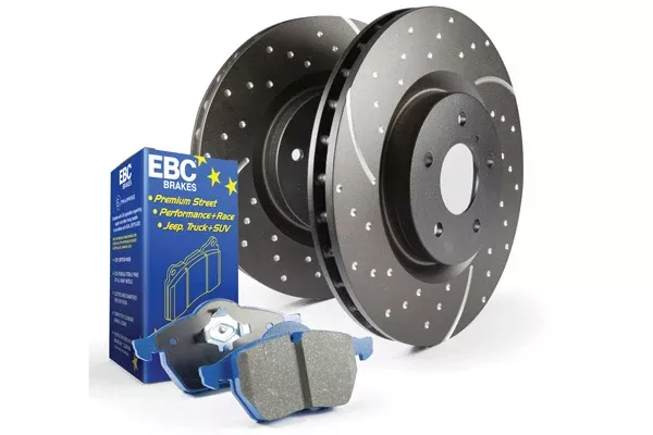 EBC Brakes GD sport rotors, wide slots for cooling to reduce temps preventing brake fade. – S5KF1575