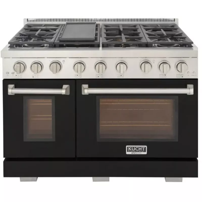 Kucht 48" Freestanding Professional Gas Range Liquid Propane KFX4800/LP-BK
