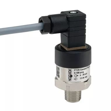 NOSHOK PT20 Series General Purpose Fixed Range Pressure Transmitter PT20-1000PSIG-1-1-83-14, 0 to 1000psig, G 1/2 B EN 837, DIN Form A With 1/2 NPT Female Conduit