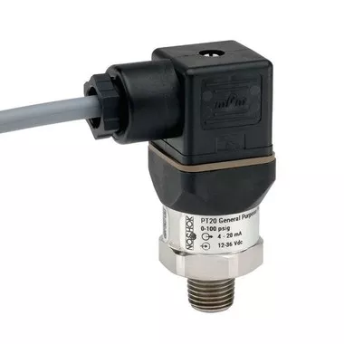 NOSHOK PT20 Series General Purpose Fixed Range Pressure Transmitter PT20-5000PSIG-1-5-2-18, 0 to 5000psig, 1/4 NPT Male, DIN Form A With 3 Ft Cable