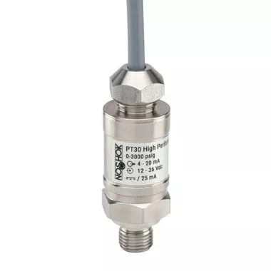 NOSHOK PT30 Series High Performance Fixed Range Pressure Transmitter PT30-100PSIG-1-1-50-8, 0 to 100psig, 4 mA to 20 mA, 2-wire, 7/16-20 male SAE - 4 (J1926-2), DIN form A