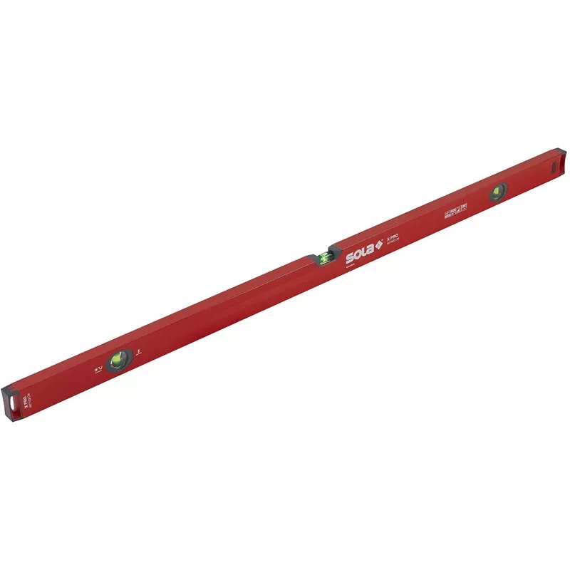 SOLA LSX48 X PRO Aluminum Box Profile Spirit Level with 3 60% Magnified Vials, 48-Inch