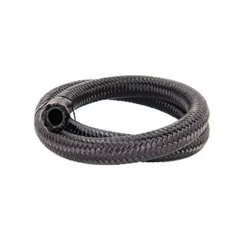 Torque Solution Nylon Braided Rubber Hose: -8AN 5ft (0.44" ID)