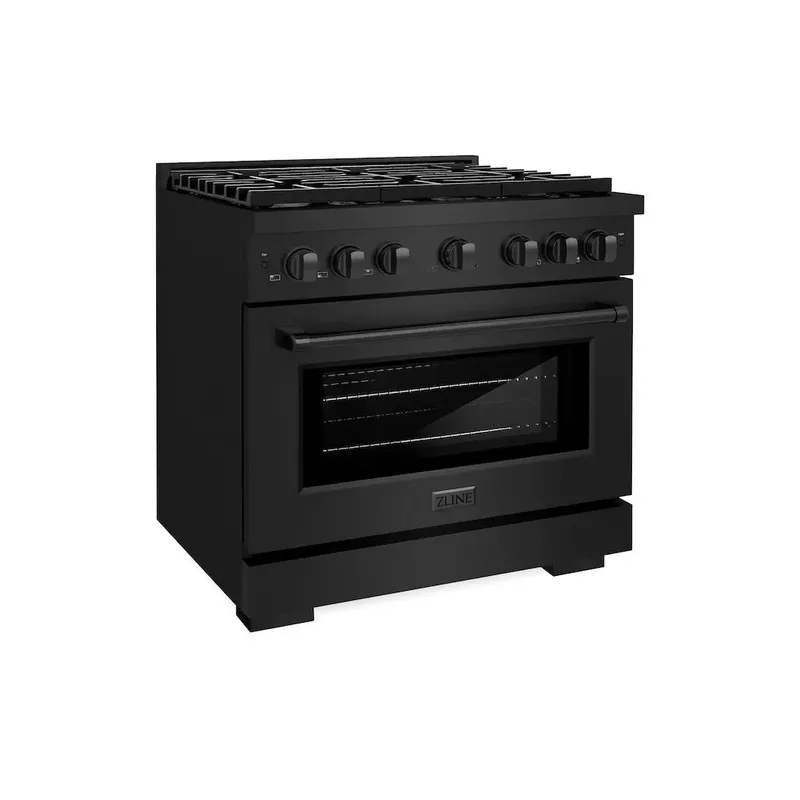 ZLINE 36 in.Gas Range, Convection Gas Oven, Black Stainless Steel, SGRB-36 Black